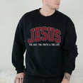thumbnail image 2 of Unisex Christian Sweatshirt, "Jesus The Way The Truth The Life" Bible Verse Crewneck Sweater, Faith-Based Religious Pullover, Inspirational Streetwear, Sizes S–5XL, 2 of 7