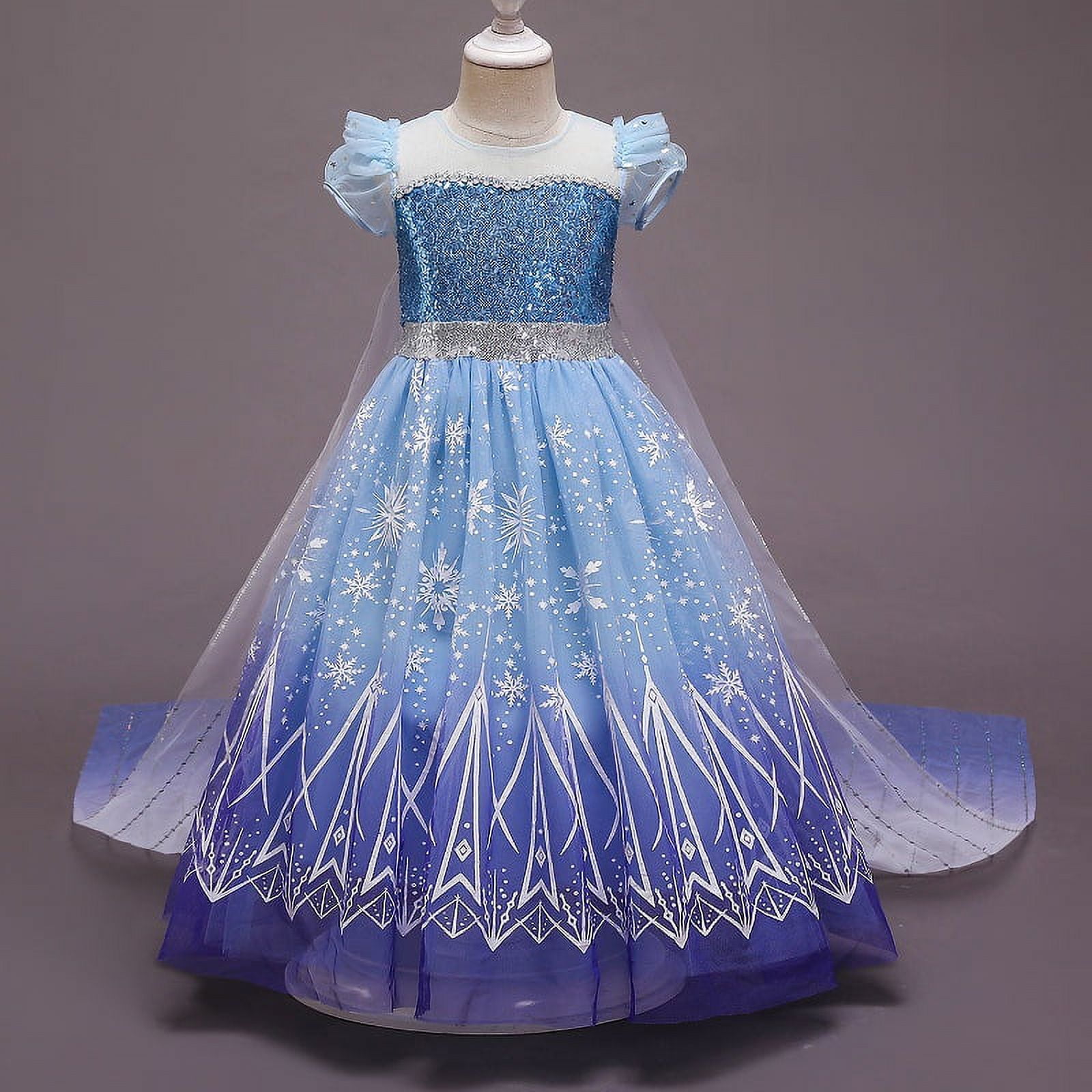 Disfraz De Elsa Frozen Para Niña 4-5 Años – Set Completo Con Vestido, Corona, Varita Y Accesorios, Ideal Para Halloween Y Cumpleaños