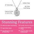 thumbnail image 3 of Cate & Chloe Summer Collection 18k White Gold Plated Engraved Initial Pendant Necklace for Women, 3 of 6