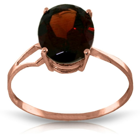 Galaxy Gold 14k Rose Gold Ring with Oval-shaped Garnet - Size 10.5