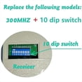 thumbnail image 2 of Reemplazo de 3 Piezas para Control Remoto de Abridor de Puerta de Garaje Multicódigo Lineal, 3089,308911,MCS308911,10 Interruptor DIP, 300 MHZ, 2 of 5