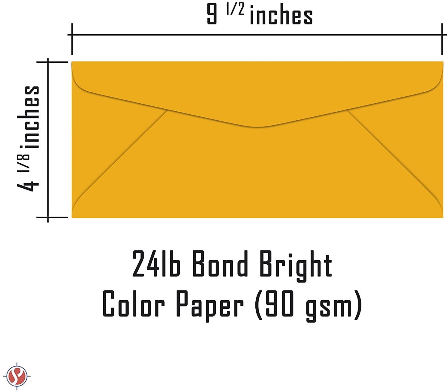 Gold #10 Business Color Mailing Envelopes | 4 1/8 X 9 ½ inches | 24lb Bond Bright Color Paper (90 GSM) | 50 Envelopes Per Pack