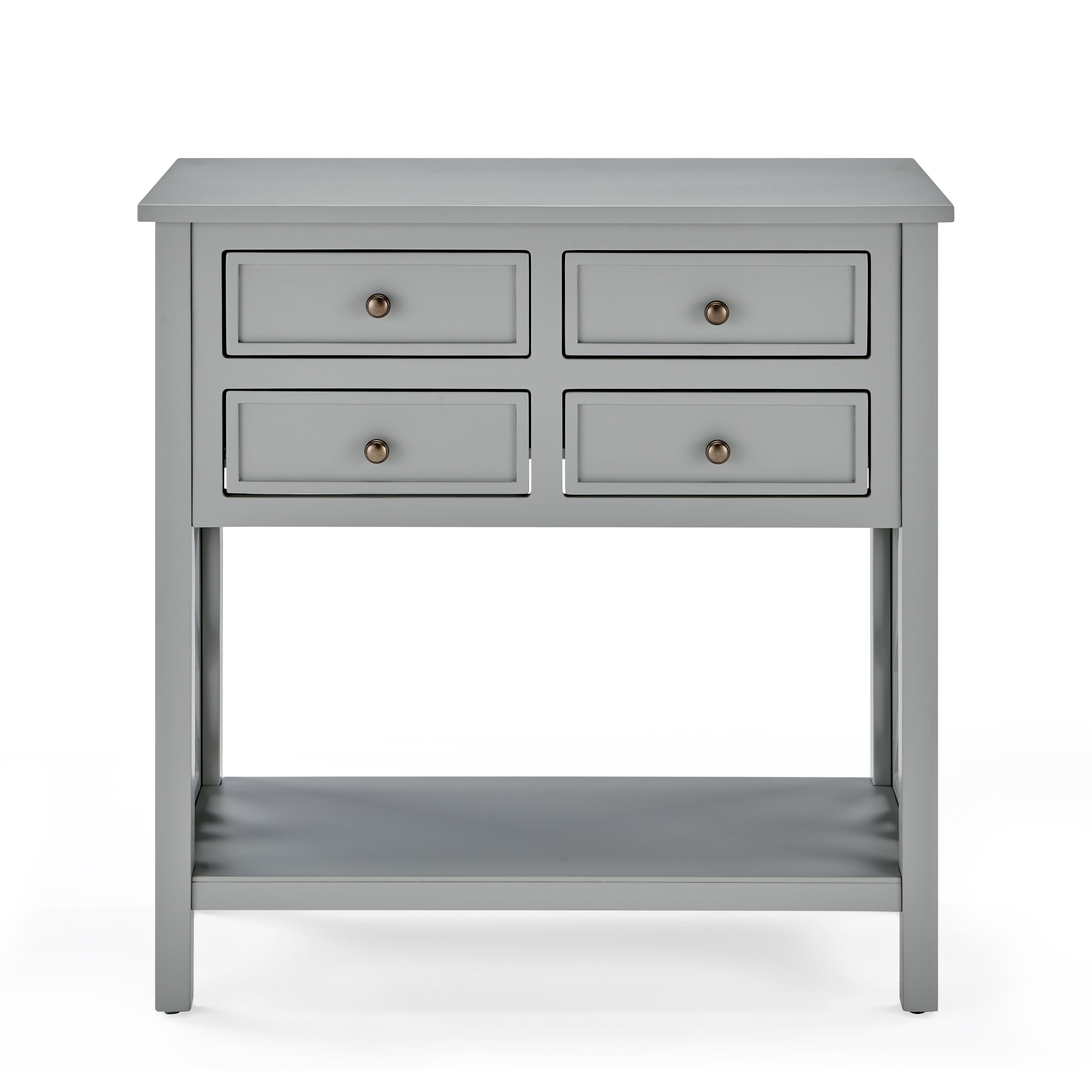 Alaterre Furniture Coventry 32 in. Wood Entryway or Console Table with Drawers and Shelf, Modern Open-Side Design, Versatile for Living Room, Entryway and Kitchen, Gray