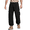 #02Black, variant on Mens Lightweight Flat Fabric Cargo Jogger Pants Elastic Cuff Ankle Casual Outdoor Trousers Blue M