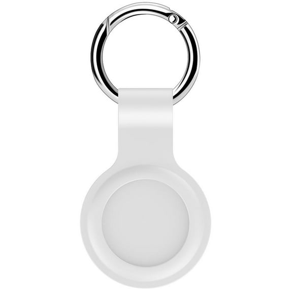 AMZER Case for AirTags, 2 Pack Silicone Protective Cover for AirTag Keychain Holder Tracker Finder, White