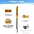 thumbnail image 2 of Uxcell 1-Pack 3/16-24 UNC Metric Thread Tap, HSS Titanium Coated 61mm Length Straight Flute Right Hand Thread Screw Tapping Tool, 2 of 7