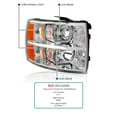 thumbnail image 3 of Spec-D Tuning Chrome Headlights Compatible with 2007-2013 Chevy Silverado 1500, 2007-2014 2500HD 3500HD, L+R Pair Headlamps Assembly, 3 of 6