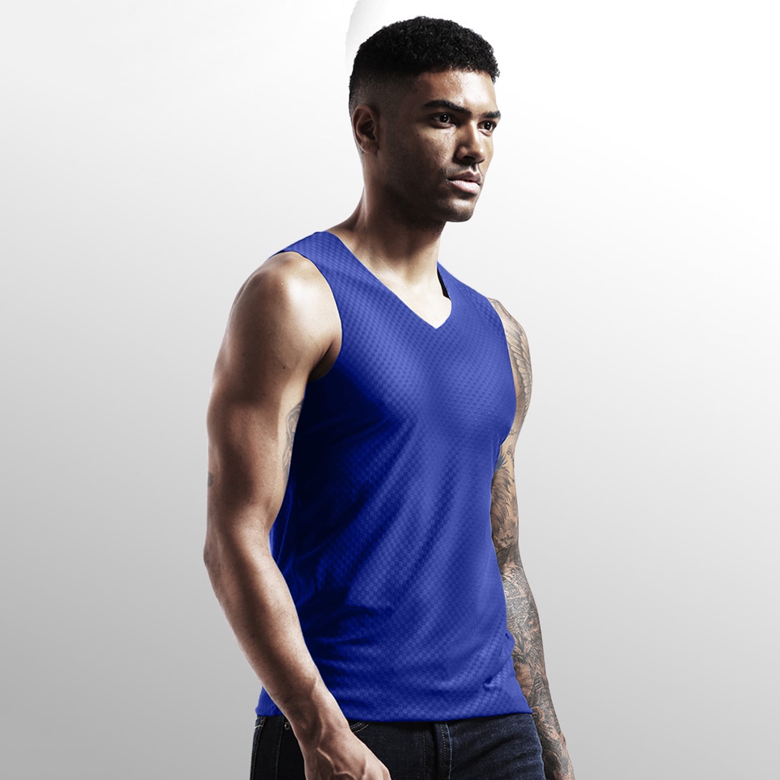 Amazon.com: Men's Ice Silk Tanks Summer Transparent Mesh
