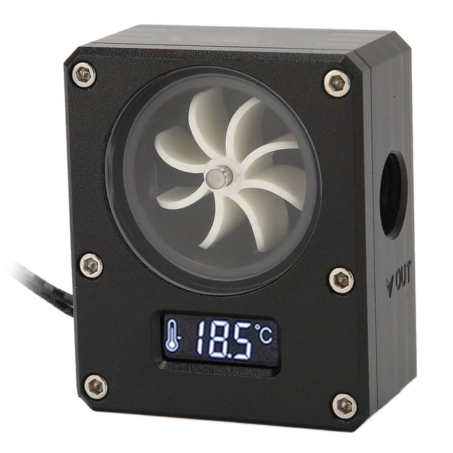 Medidor de Enfriamiento de Agua para PC Medidor de fluJo de Agua Pantalla 12V Interfaz Pequeña de 3 Pines Velocidad de Rosca Medidor de Enfriamiento de Agua Rosca G1/4 ACRÍLICO