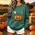 thumbnail image 2 of VKOYWKM Oversized Halloween Sweatshirts Women Pumpkin Graphic Sweatshirts Crewneck Long Sleeve Fall Sweatshirt Vintage Spooky Halloween Pullover Sweatshirts, 2 of 8