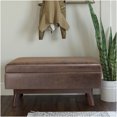 thumbnail image 7 of Small Rectangular Storage Ottoman Bench, Dark Brown Faux Leather Foot Rest Stool with Lift Top and Hidden Compartment for Living Room, 7 of 7