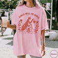 thumbnail image 3 of Praying Mantis Graphic T-Shirt, Girls Will Be Girls Vintage Botanical Insect Tee, Feminist Nature Lover Cotton Shirt, Unisex Gift, 3 of 5