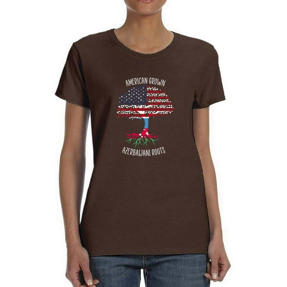 American Grown Azerbaijani Roots T-Shirt Women -Smartprints Designs, Female x-Large