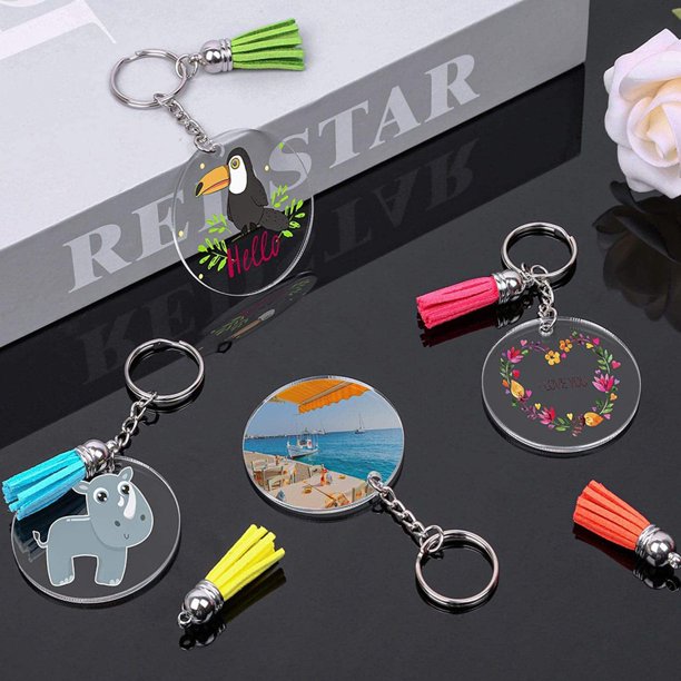unbranded 1Jgo DIY Tassel Keychain Con Acrílico Multicolor Para Con Llavero Y Borlas