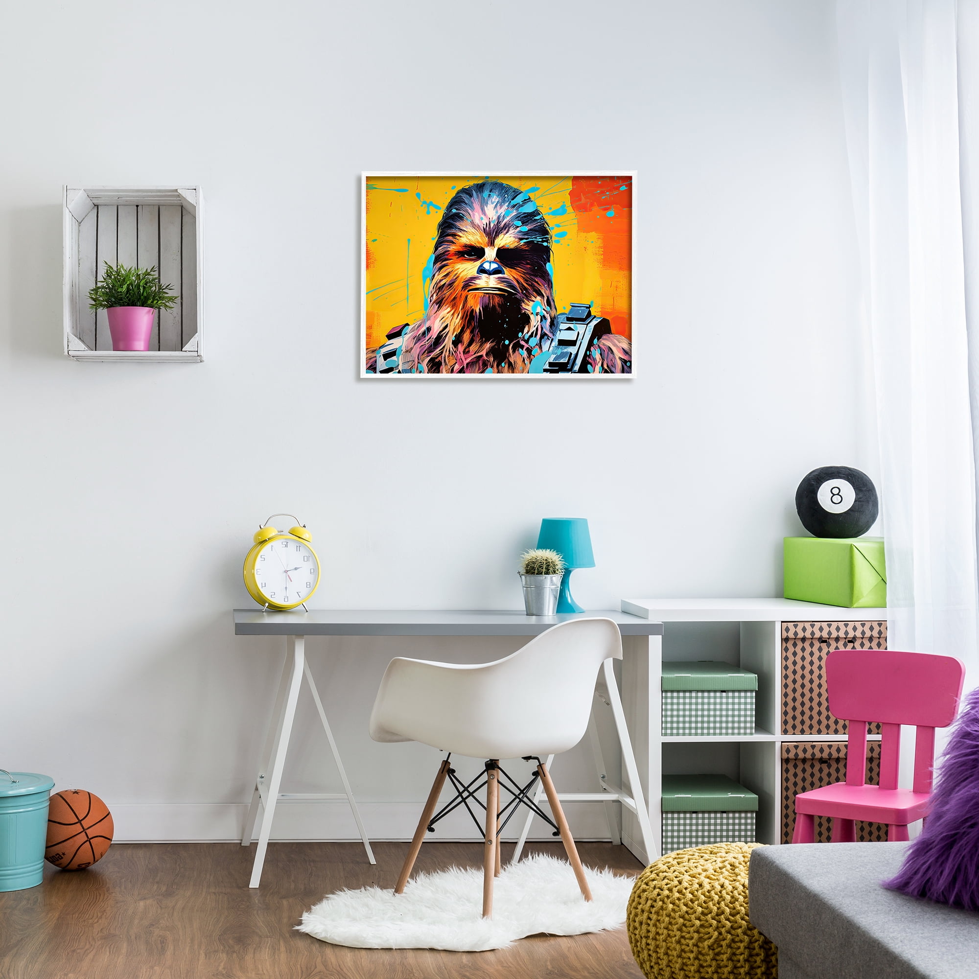 Stupell Industries Urban Splash Sci-Fi Creature Fairy Tales & Fantasy Painting White Framed Art Print Wall Art, 30 x 24