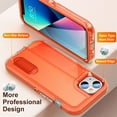 thumbnail image 3 of SaniMore for iPhone 14 Plus 6.7" 2022 Hybird Case, Rugged PC Back Shockproof TPU Shell Metal Hidden Kicksatnd Drop Resistant Anti-slip Heavy Duty Protective Case for iPhone 14 Plus 6.7" 2022, Orange, 3 of 8