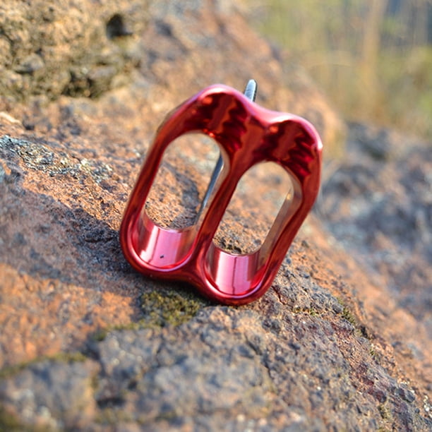 Descensor Al Aire Libre Camping Rappel ATC Belay Device Descender Camping Rock Climbing Equipment (Rojo) Likrtyny Para Estrenar