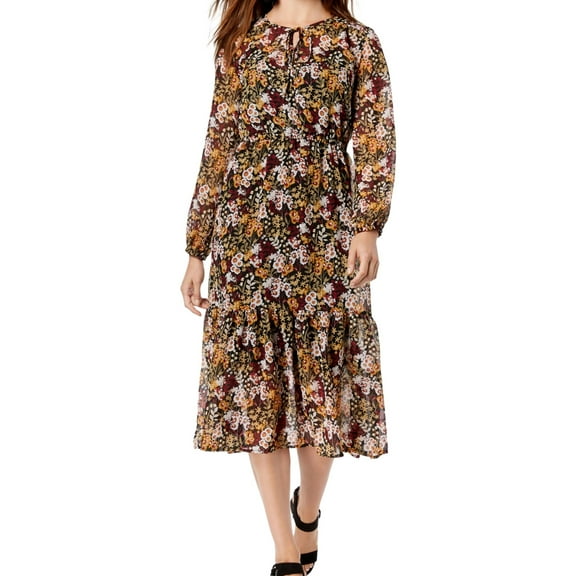 Maison Jules Womens Floral A-Line Dress