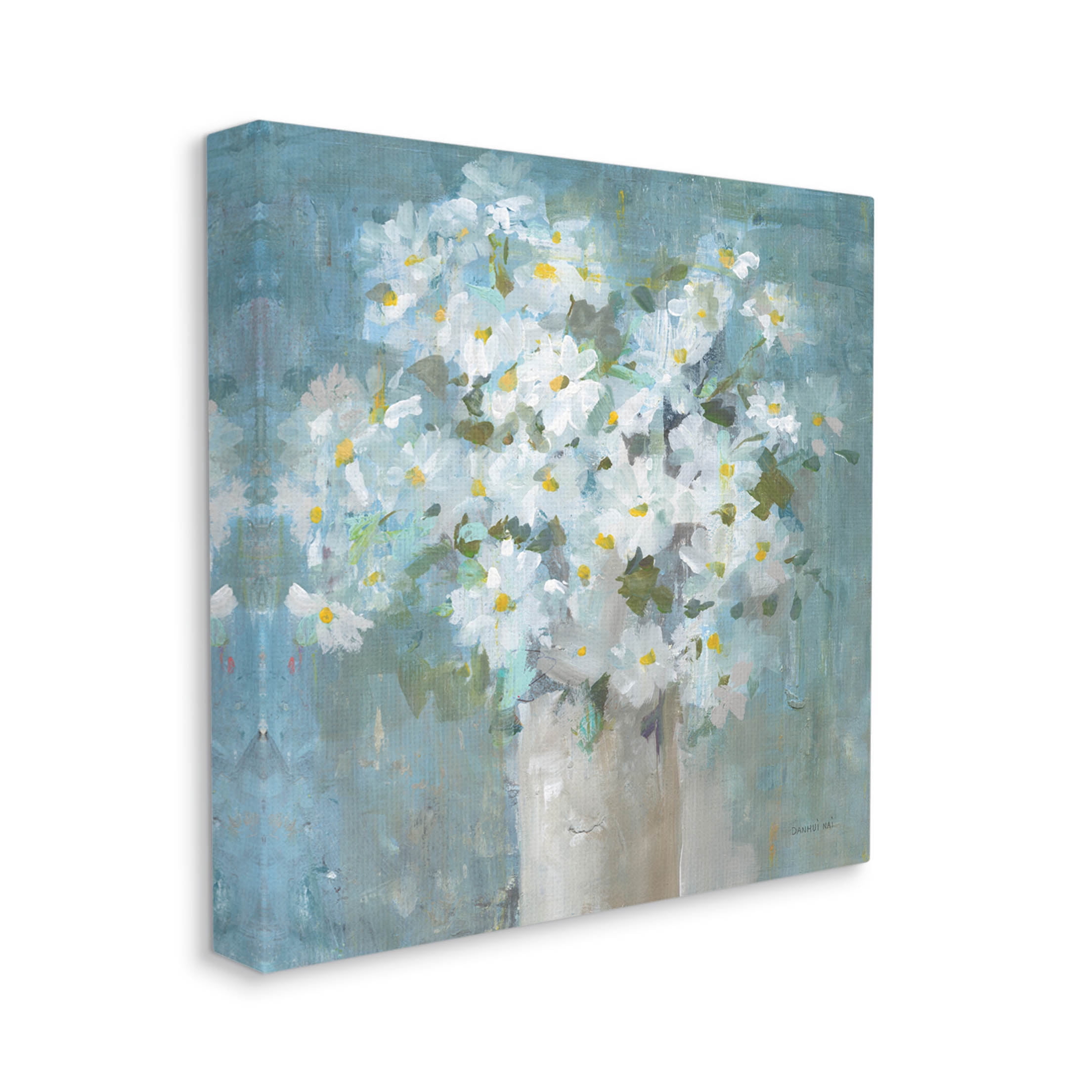 Stupell Industries White Daisy Blooms Abstract Flowers Painting Gallery Wrapped Canvas Print Wall Art, Design by Danhui Nai