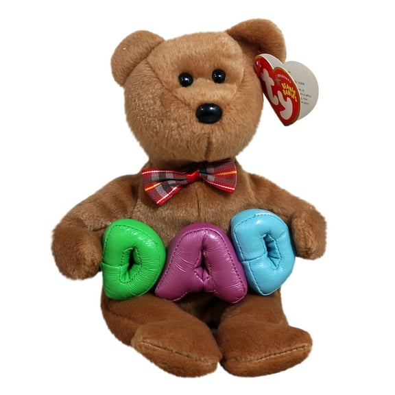 Ty Beanie Baby: Dad the Bear - Purple "A" | Stuffed Animal | MWMT
