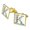 Gold, variant on Letter K Floral Monogram Initial Square Cufflink Set - Silver or Gold