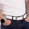 thumbnail image 4 of Timarkment Belts for Men White Leather Belt Silver Buckle Men Belts for Casual Work Classic Design, 4 of 7