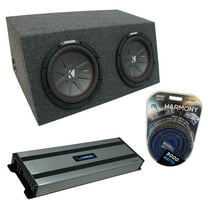 Car Stereo Hatchback Sealed Dual 12" Kicker CompR CWR12 Sub Box HA-A1500.1 Amp