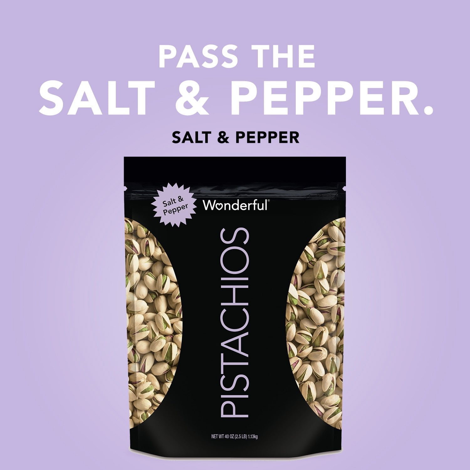 Wonderful Pistachios, Salt and Pepper 40 oz (Contains Tree Nut)