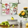 thumbnail image 2 of Snowman Flamingo Christmas in July Kitchen Towels Dish Towels, 18x26 Inch Palm Leaves Decoration Hand Towels Set of 2, 2 of 6