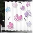 thumbnail image 4 of Ambesonne Feminine Shower Curtain, Cartoon Octopus Art, 69"Wx84"L, Purple and Blue, 4 of 5