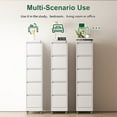 thumbnail image 6 of Tcbosik 5 Drawer File Cabinet with Wheels, Metal Mobile Filing Cabinet with Lock for Home Office, Heavy Duty Storage Cabinet for A4/Letter/Legal Size Files, Assembly Required, White, 6 of 10