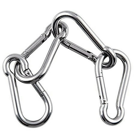 

4Pcs M6 Spring Snap Hooks Duty Stainless Steel 304 Swing Set Accessories Fit for Gym Camping Traveling