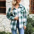 thumbnail image 2 of Camisa De Manga Larga A Cuadros Para Mujer, Bolsillo En El Pecho, Transpirable, A La Moda, Informal, Para Mujer, Camisa A Cuadros, Manga Larga Para Citas ANGGREK Otros, 2 of 6