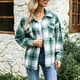 thumbnail image 1 of Camisa de franela a cuadros para mujer,Camisa tipo blusa con puños de manga larga a cuadros para mujer Camisa a cuadros para mujer Calidad inigualable, 1 of 6