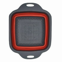 Space Saving Collapsible Silicone Kitchen Colander Food Strainer - Red