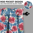 thumbnail image 3 of Kitchen Window Curtains over Sink Pioneer Pink Blue Rose Small Window Treatment White Cafe Short Curtains for Bathroom Tier Drapes 27.5x24inch, 3 of 4