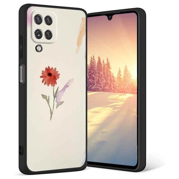 Compatible with Samsung Galaxy A42 Phone Case, Minimalist-Watercolour-Flower-4 Case Silicone Protective for Teen Girl Boy Case for Samsung Galaxy A42