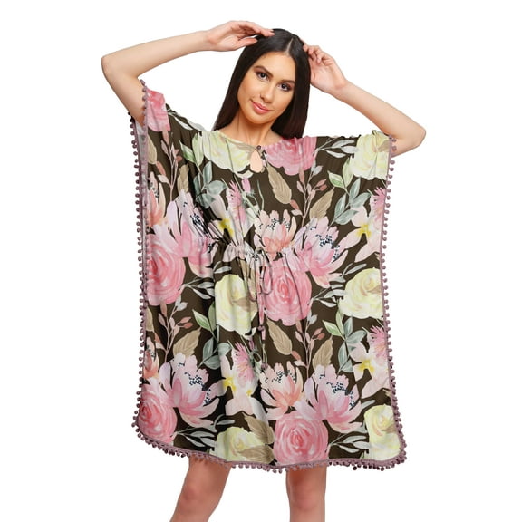 Moomaya Short Caftan Cover Up Dress Printed Women Kaftan Beachwear Cover Up