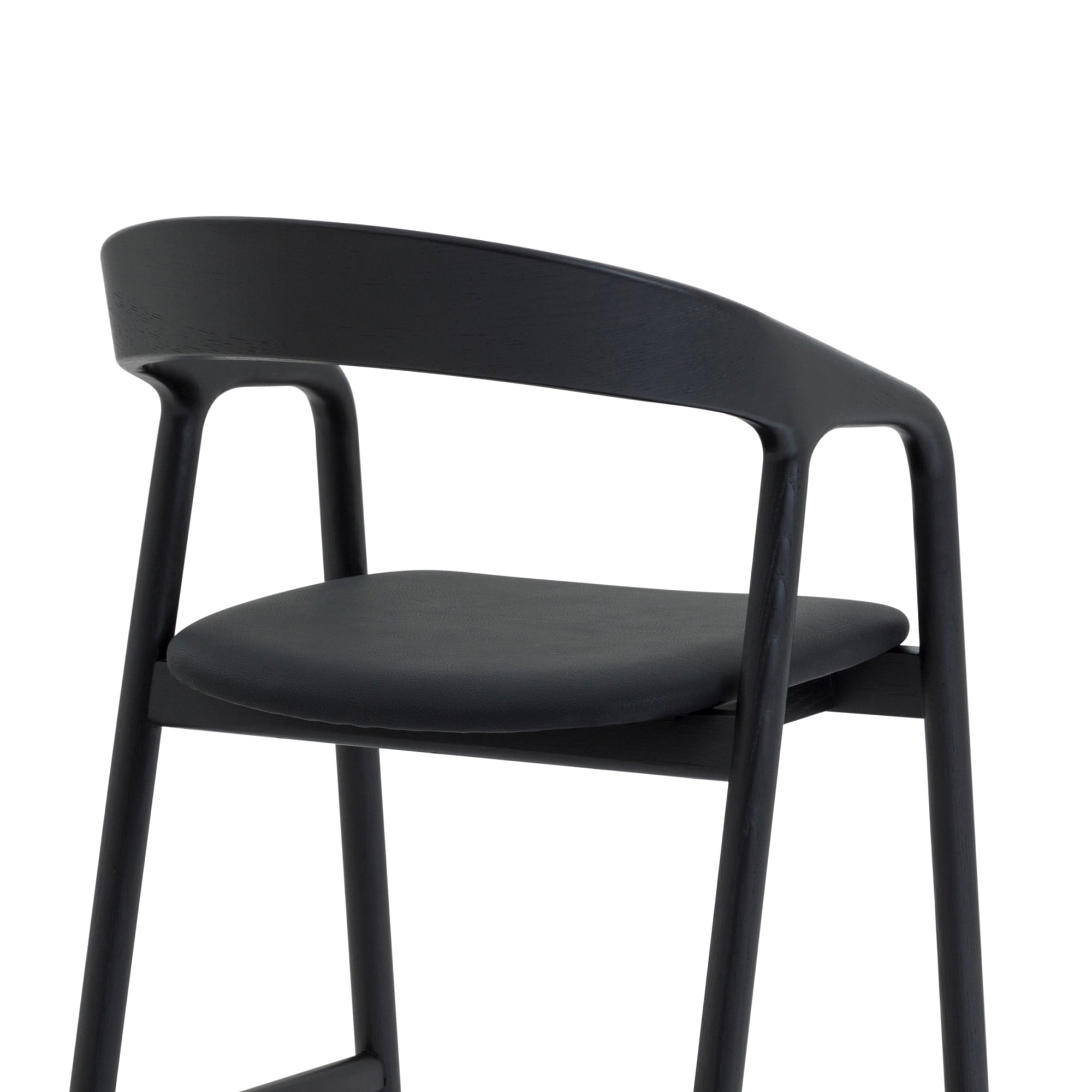 Apache Black Oak Wood and Faux Leather Counter Stool