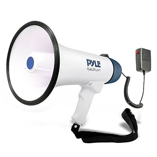 Pyle Megaphone PA Bullhorn with Built-in Siren Voice-Changer Adjustable Volume 