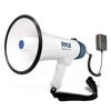 Pyle Megaphone Speaker PA Bullhorn-Built-in Siren-40 Watts Adjustable Volume Control&Rechargeable Battery-10 Sec Record Ideal for Football, Baseball, Cheerleading Fans, Safety Drills-PMP45R