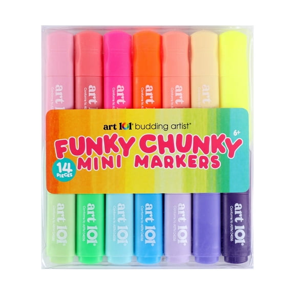 Art 101 Creative Tools Funky Chunky Mini Markers, Coloring Set for Children to Adults