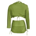 thumbnail image 5 of Womens Bikini Sets Women's 4 Piece Tankini Swimsuit with Sheer Cover Up and Tie Waist Two Piece Bikini Outfit for Beach Pool Halter Neck Sleeveless Solid Color Green M, 5 of 5