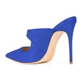 thumbnail image 3 of YDN Women Graceful Pointy Closed Toe Stiletto High Heel Mules Slip On Backless Pumps Clogs Slide Sandals Shoes Size 15 Navy, 3 of 4