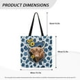 thumbnail image 4 of Renewold Cute Highland Cow Canvas Tote Bag for Women Girls, Animal Pattern Reusable Large Capacity Beach Bag with Inner Pocket for Wedding Birthday Holiday Travel, 4 of 6