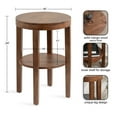 thumbnail image 2 of Kate and Laurel Talcott Table d'Appoint Moderne en Bois Rond, 16 x 16 x 24, Brun Noyer, Table de Bout Décorative Transitionnelle à Deux Niveaux pour une Utilisation comme Table de Chevet de Chambre à Coucher Ou Accent de Salon, 2 of 9