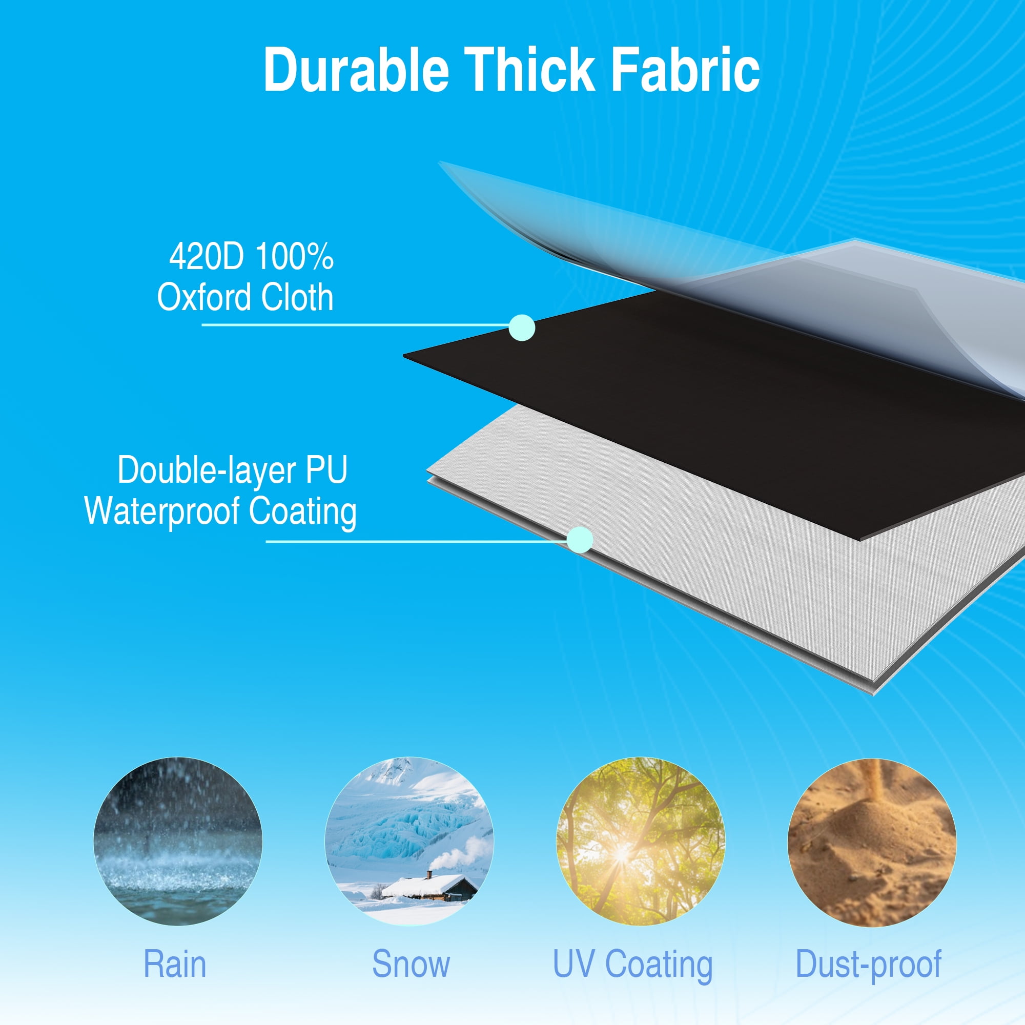 COSYUMI Patio L-Shaped Sectional Sofa Cover, Heavy Duty Durable Oxford Outdoor Sectional Couch Cover with 6 Windproof Buckles, Patio Waterproof L-shaped Furniture Cover, Outdoor Furniture Cover