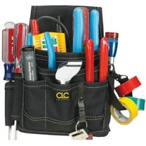 Custom Leathercraft W500 Electrician's Tool Pouch - Top Grain Leather, 8-Pocket Heavy Duty Pouch With Hammer Loop