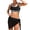 Black, variant on Wdgfv Girls High Waisted Bikini Set Tummy Control Mesh Swim Skirt Twist Front Two Piece Swimsuits Black 11-12 Years