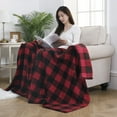 thumbnail image 6 of ELLE Home Red, Black Plaid Flannel Throw, 70" x 50", 6 of 6